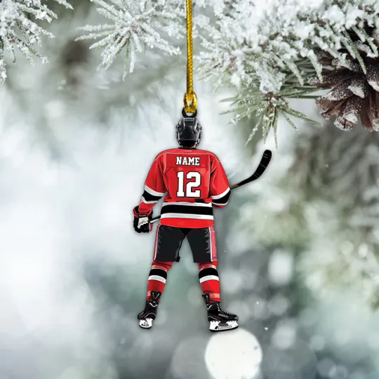 Discover Personalized Ice Hockey Christmas Ornament, Hockey Player Ornament, Hockey Man