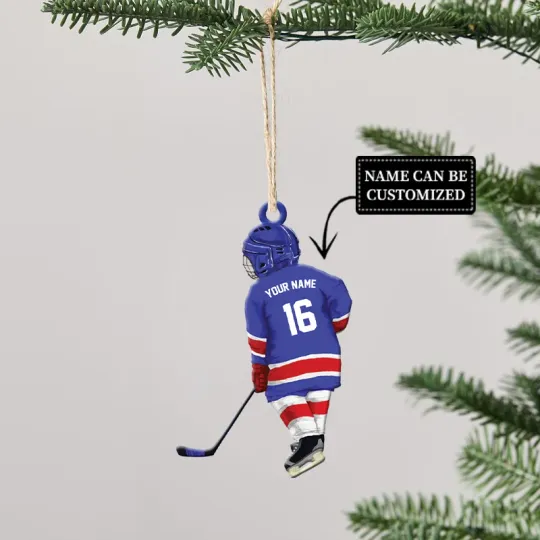 Discover Personalized Ice Hockey Player Ornament, Ice Hockey Team Christmas Ornament