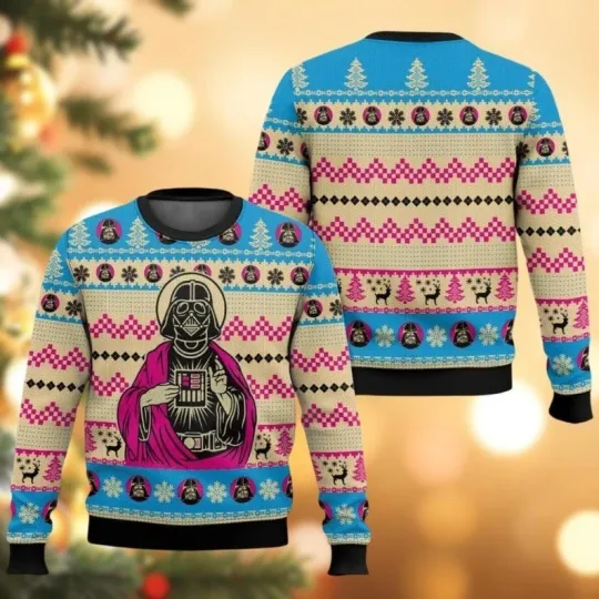 Discover Darth Vader Jesus Christmas Ugly Sweater, Star Wars Characters Sweater