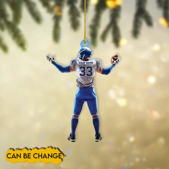 Discover Personalized American Football Ornament, Football Player Christmas Ornament