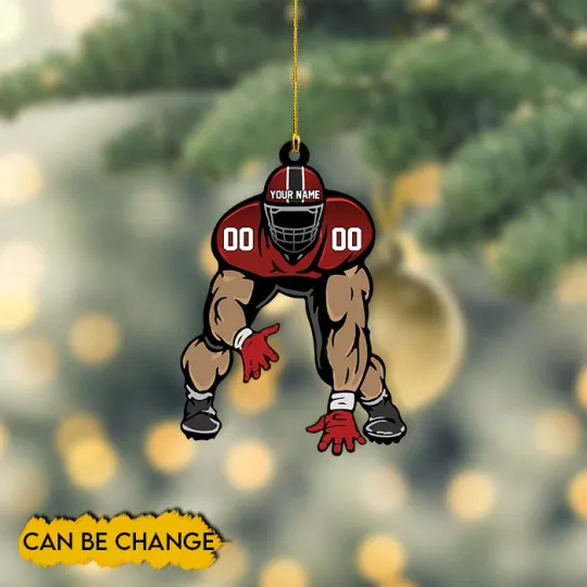 Discover Personalized American Football Ornament, Football Player Christmas Ornament
