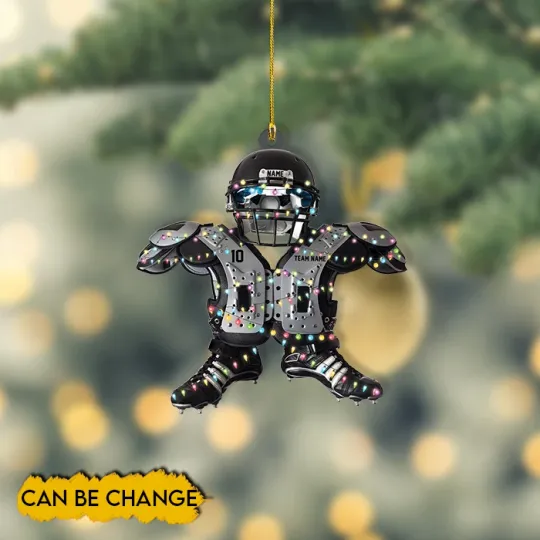 Discover Personalized American Football Ornament, Football Player Christmas Ornament
