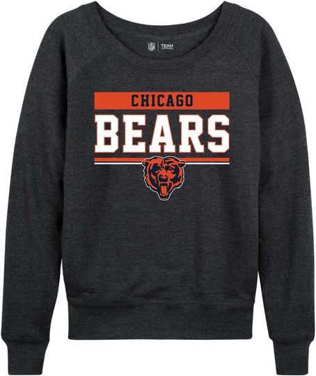 Team Fan Apparel football Team Block Charcoal Crewneck- Tagless Pullover - Relaxed Raglan- Stay Cool and Stylish