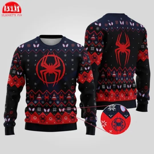 Miles Morales Spiderman Ugly Christmas Sweater, Across the Spider Verse Sweater