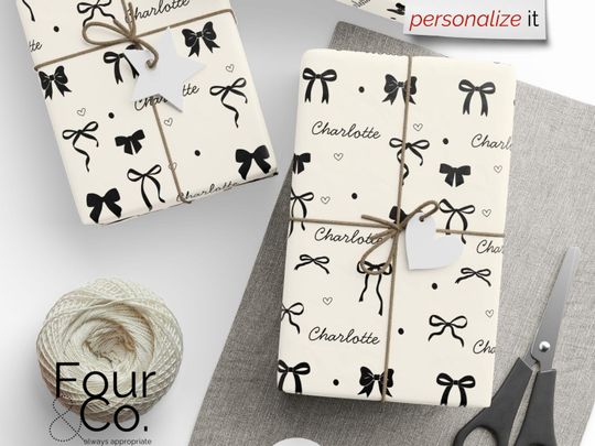 Discover Personalized Name Wrapping Paper, Custom Gift Wrap, Coquette Gift Wrap