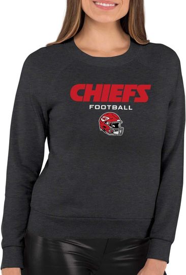 Team Fan Apparel Football Helmet Charcoal Slouchy -Tagless Lightweight Pullover