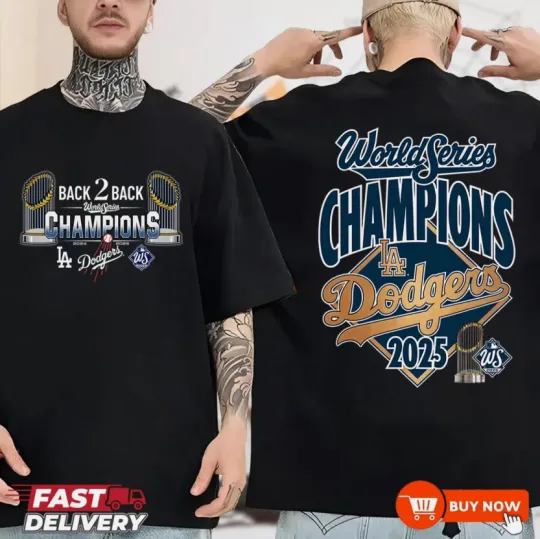 Discover Los Angeles World Series Champions Back To Back TShirt - Multicolors