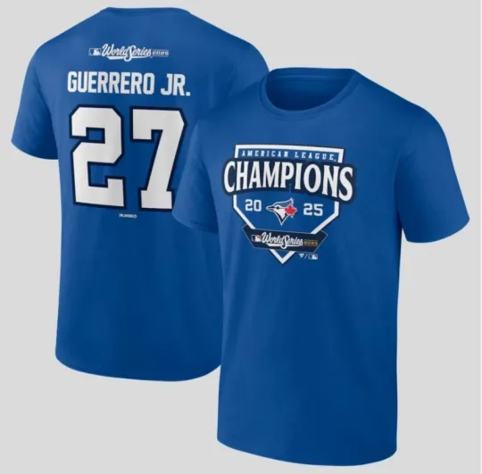 Discover Guerrero Jr Toronto Blue 2025 American League Champions T-Shirt Reprint