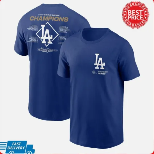 Discover Dodgers 2025 World Series Champions Royal T-shirt Unisex