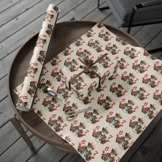 Discover Funny Santa Retro Wrapping Paper, Christmas Gift Wrap, Holiday Themed Gift Wrap