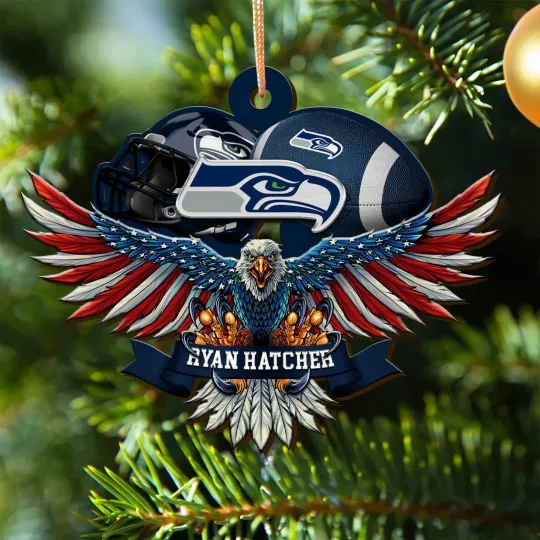Discover Personalized Seattle Team Football Seahawkss Eagle Sport Ornament, Gift For Fans
