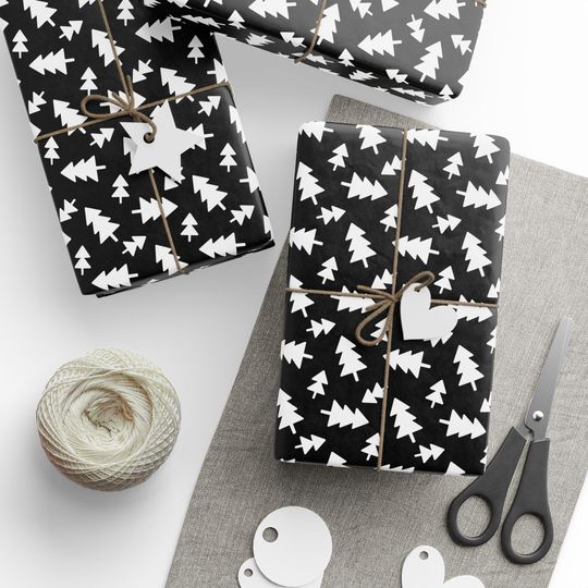 Discover White Tree Christmas Wrapping Paper for Modern Weddings and Celebrations