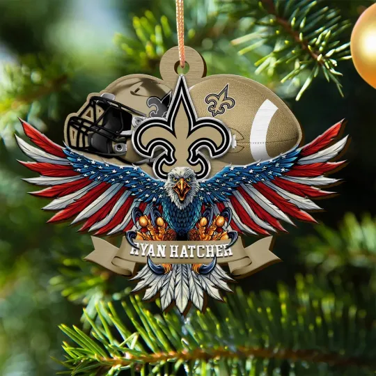 Discover Personalized New Orleans Team Football Saintss Eagle Sport Ornament,Gift For Fan