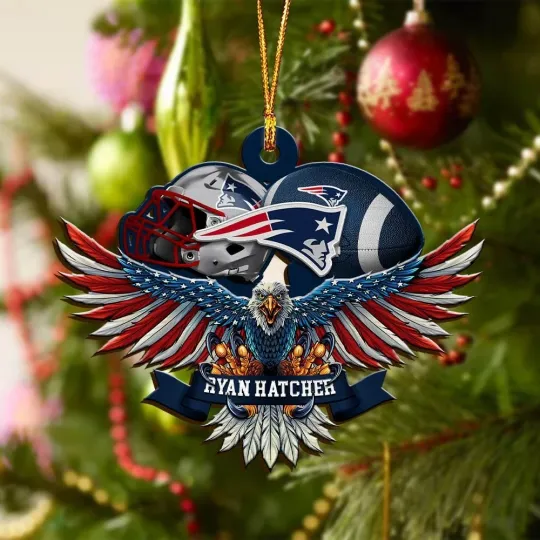 Discover Personalized New England Team Football Patriotss Eagle Sport Ornament