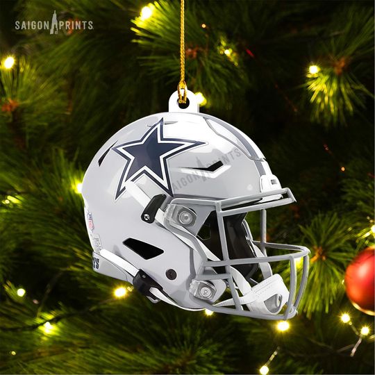 Discover Dallas Cowboys Christmas Ornament, Football Helmet Clear Acrylic Tree Decor