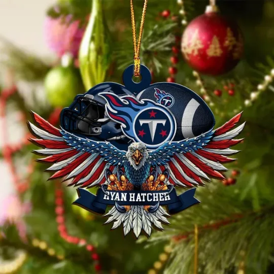 Discover Personalized Tennessee Team Football Titanss Eagle Sport Ornament, Gift For Fans