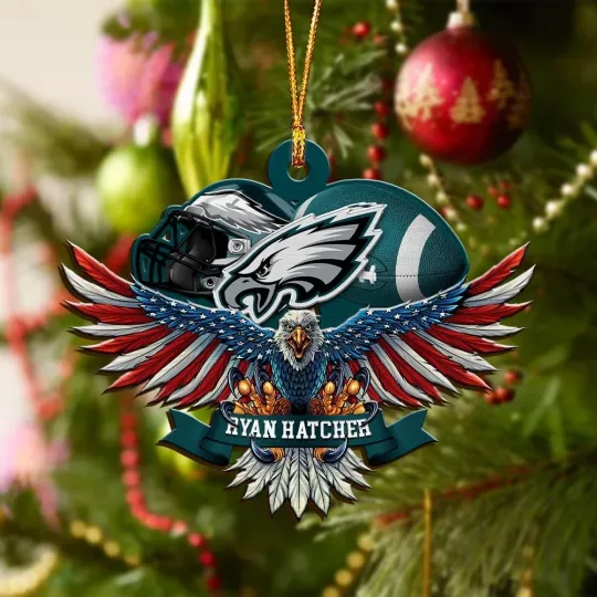 Personalized Philadelphia Team Football Eagless Eagle Sport Ornament