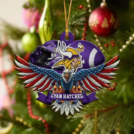 Discover Personalized Minnesota Team Football Vikingss Eagle Sport Ornament, Gift For Fan