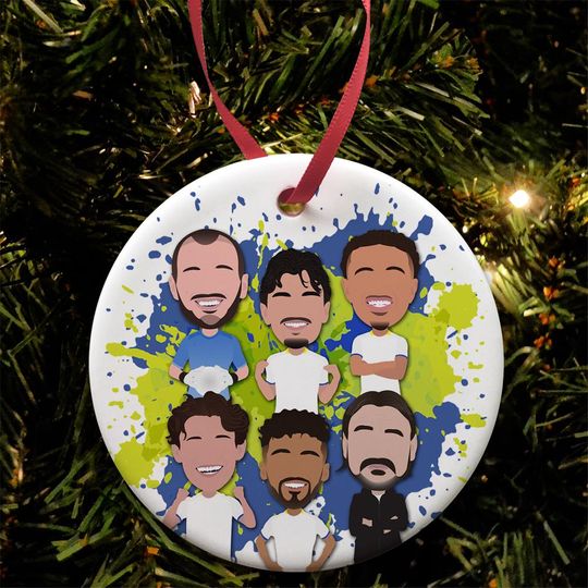 Discover Leeds 2025-26 Vector Heroes Ceramic Christmas Tree Ornament Bauble for Leeds Fans