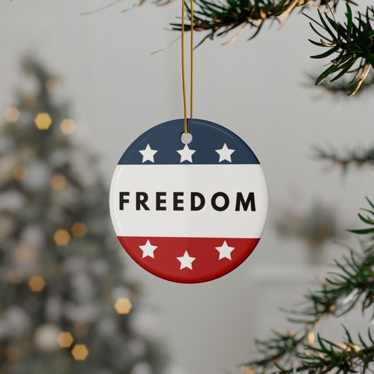 Patriotic Freedom Ceramic Ornament - USA American Flag, 4th of July Decor