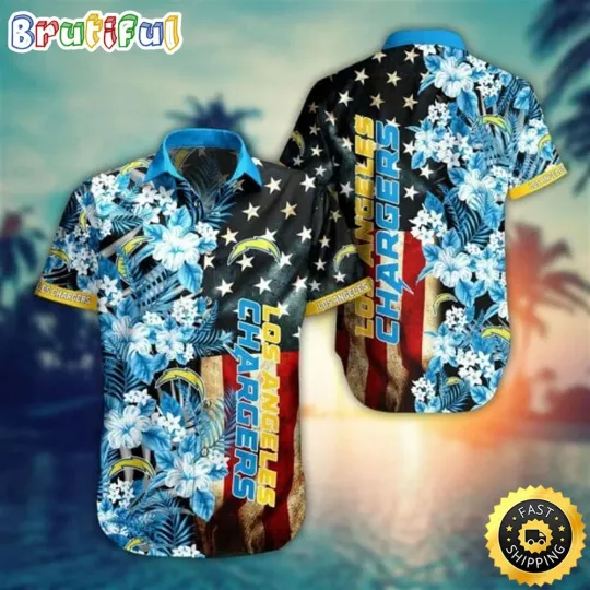 Discover Los Angeles Football Team Chargerss Hawaiian Button Down Shirt Unisex Adults