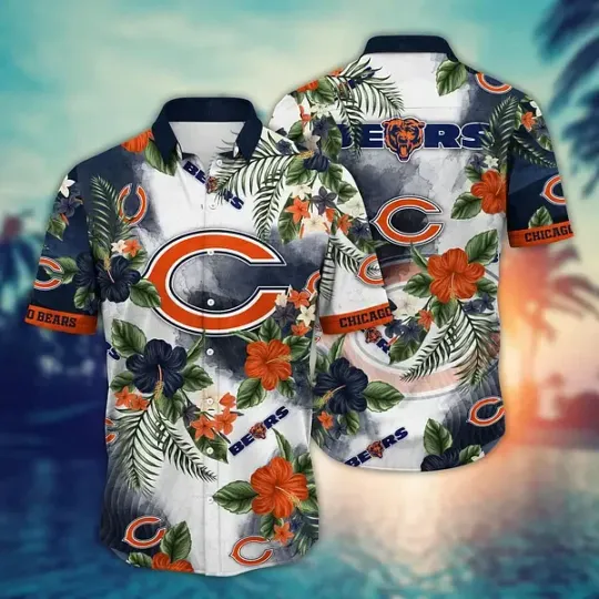 Discover Chicago Football Team Bearss Hawaiian Shirt Button Down Unisex Adults