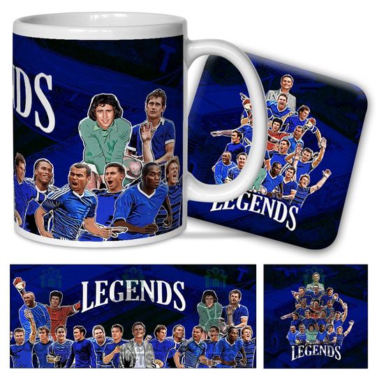 Discover Chelsea Legends Mug & Coaster Set - Lampard Zola Chelsea FC Gift for Fans