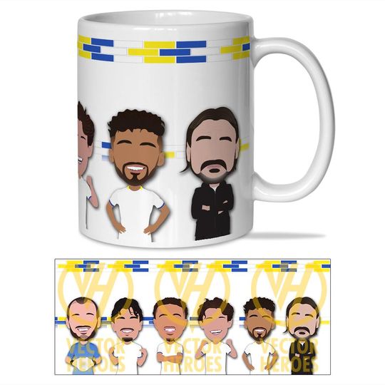Discover Leeds United 2025-26 Vector Heroes Mug, Printed Cup for Fans