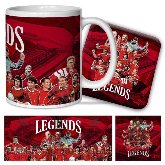 Discover Liverpool Club Legends Printed Mug & Coaster Set Gerrard Fowler Etc Great Xmas Gift For Kopites Fans Club Legends Liverpool Gift Set