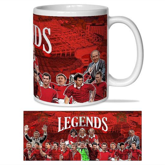 Manchester United Legends Mug Cup – Ronaldo, Rooney, Beckham – Perfect Christmas Gift for Fans