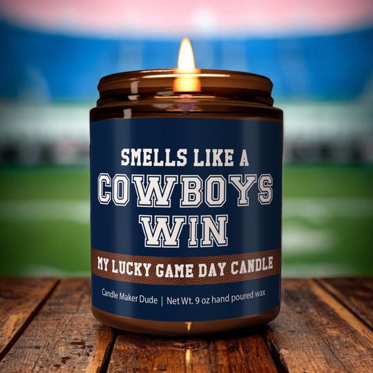 Discover Smells Like a Cowboys Win, Dallas Cowboys Lucky Game Day Candle, Football Candle, football Fans Gift, Game Day Decor, Sport Themed Candle