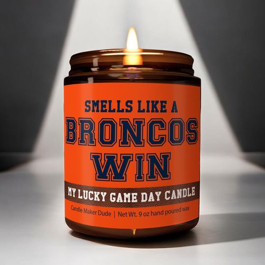 Discover Smells Like a Broncos Win Candle, Denver Broncos Candle, Game Day Decor, Funny Broncos Fan Gift, Lucky Broncos Candle Unique