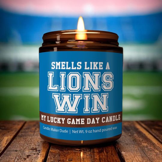 Discover Smells Like a Lions Win Candle, Detroit Lions Candle, Game Day Decor, Funny Lions Fan Gift, Lucky Lions Candle Unique