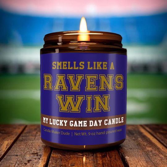 Discover Smells Like a Ravens Win Candle, Baltimore Ravens Candle, Game Day Decor, Funny Ravens Fan Gift, Lucky Ravens Candle, Unique