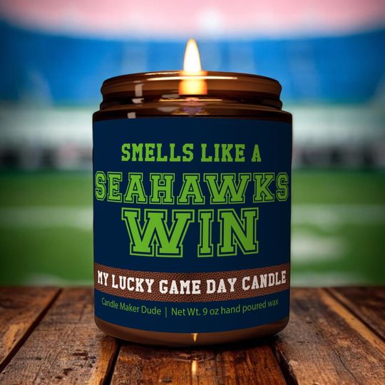 Discover Smells Like a Seahawks Win Candle, Seattle Seahawks Candle, Game Day Decor, Funny Seahawks Fan Gift, Lucky Seahawks Candle Unique
