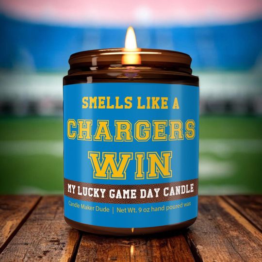 Discover Smells Like a Chargers Win Candle, Los Angeles Chargers Candle, Game Day Decor, Funny Chargers Fan Gift, Lucky Chargers Candle, Unique