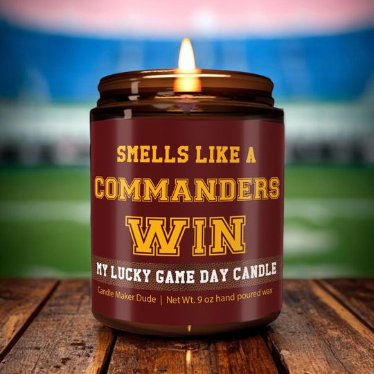Discover Smells Like a Commanders Win Candle, Washington Commanders Candle, Game Day Decor, Funny Commanders Fan Gift, Lucky Commanders Candle,Unique