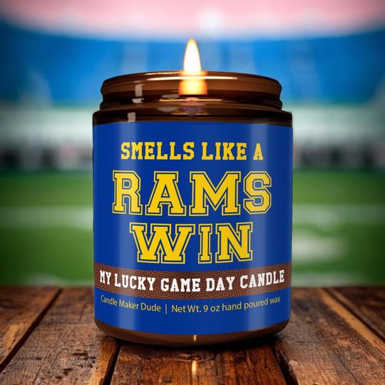 Discover Smells Like a Rams Win Candle, Los Angeles Rams Candle, Game Day Decor, Funny Rams Fan Gift, Lucky Rams Candle, Unique