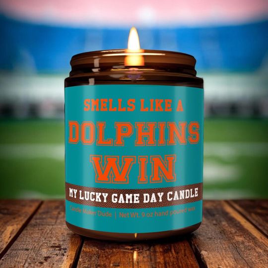 Discover Smells Like a Dolphins Win Candle, Miami Dolphins Candle, Game Day Decor, Funny Dolphins Fan Gift, Lucky Dolphins Candle, Unique