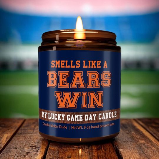 Discover Smells Like a Bears Win Candle, Chicago Bears Candle, Game Day Decor, Funny Bears Fan Gift, Lucky Bears Candle, Unique