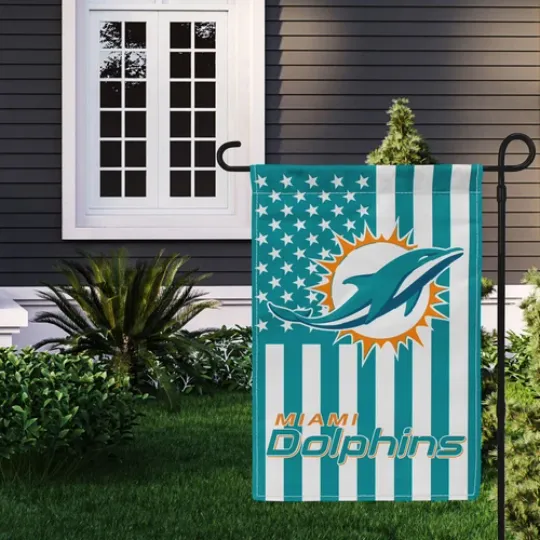 Miami Dolphins Garden Flag, Football Fan Gift
