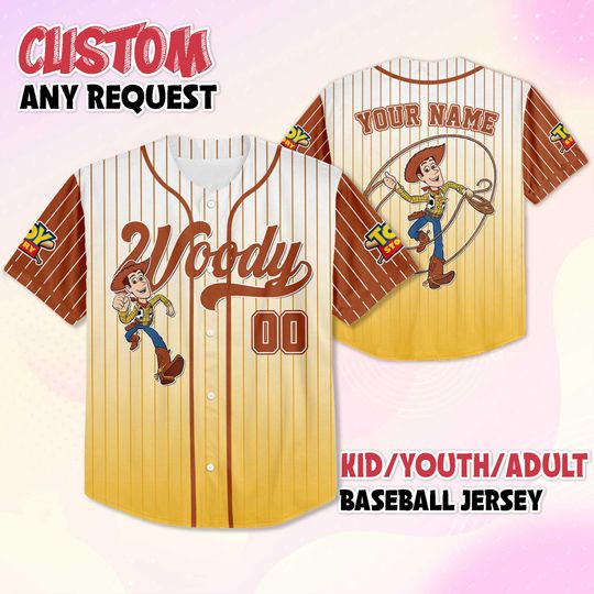 Discover Custom Disney Woody Baseball Jersey, Personalize Toy Story Woody Jersey Shirt, Disney Baseball Jersey Teams Outfit