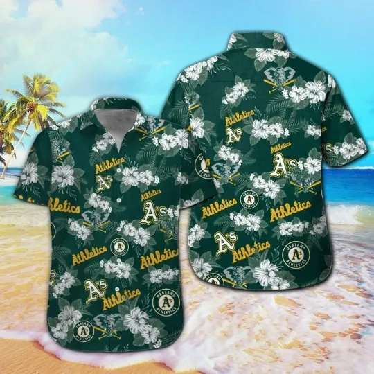 Discover Oakland Baseball Team Athleticss Hawaiian Shirt Button Down Unisex Adults S-5XL
