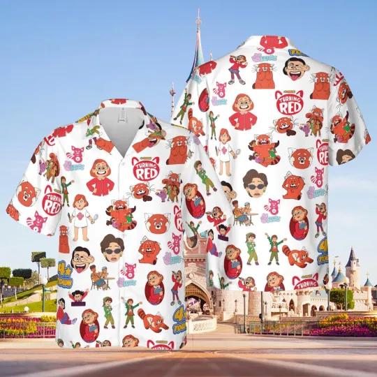 Discover Disney cartoon movie turning red hawaiian shirt, gift for him, gift for her