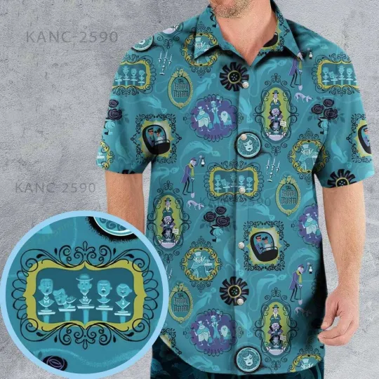 Discover Haunted Mansion Pattern Hawaiian Shirt, Fun and Stylish Hawaiian Shirts for Men