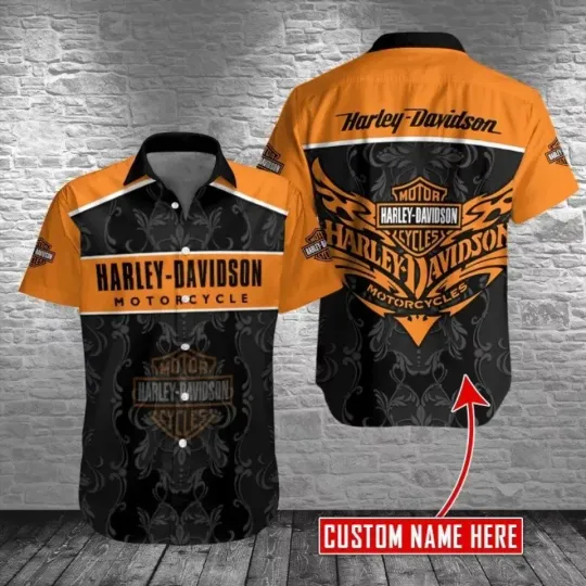 Discover Personalized Harley Racing Davidson Casual Button Down Shirt