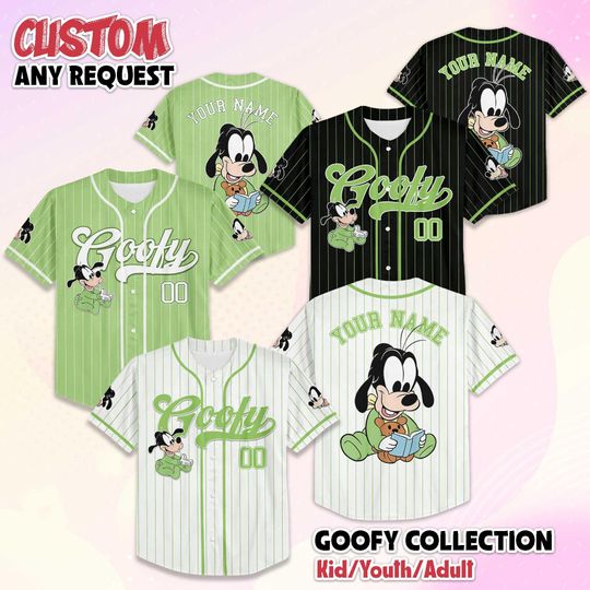 Discover Custom Baby Goofy Baseball Jersey, Disney Mickey and Friends Baseball Shirt, Matching Disney Trip Outfit, Disneyland Birthday Gift