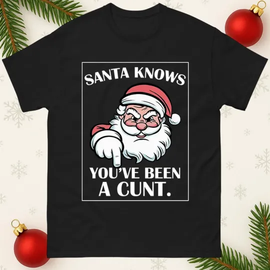 Discover Santa Knows Funny Christmas T-Shirt for Adults