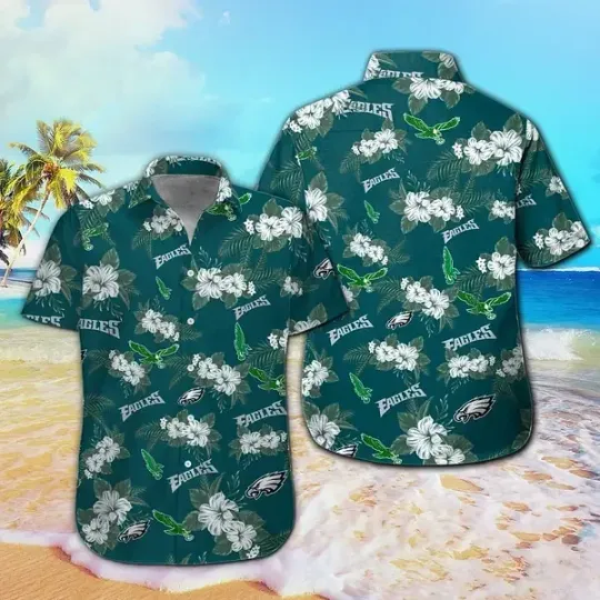 Discover Philadelphia Football Team Eagless Hawaiian Shirt Button Down Unisex Adults