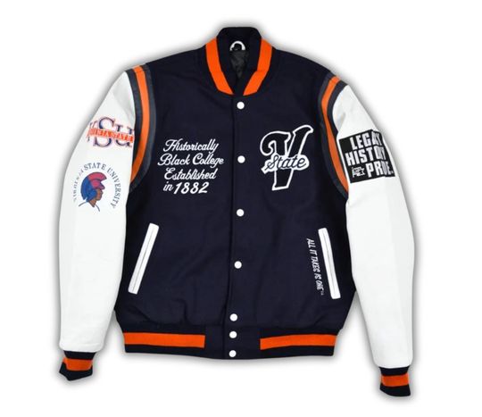 Discover VSU Virginia State University Letterman Varsity Jacket HBCU Motto 2.0 Varsity Jacket